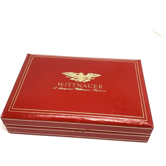 Wittnauer Men's Watch Vintage Swiss Hand Wind Thin 33mm Black Leather Band - Picture 4 of 16